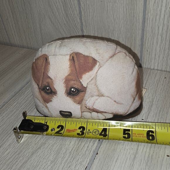 Vtg 2004 Jack Russell Pupper-Weight Dog Puppy Cloth Paper Weight Office Desk - Picture 4 of 5